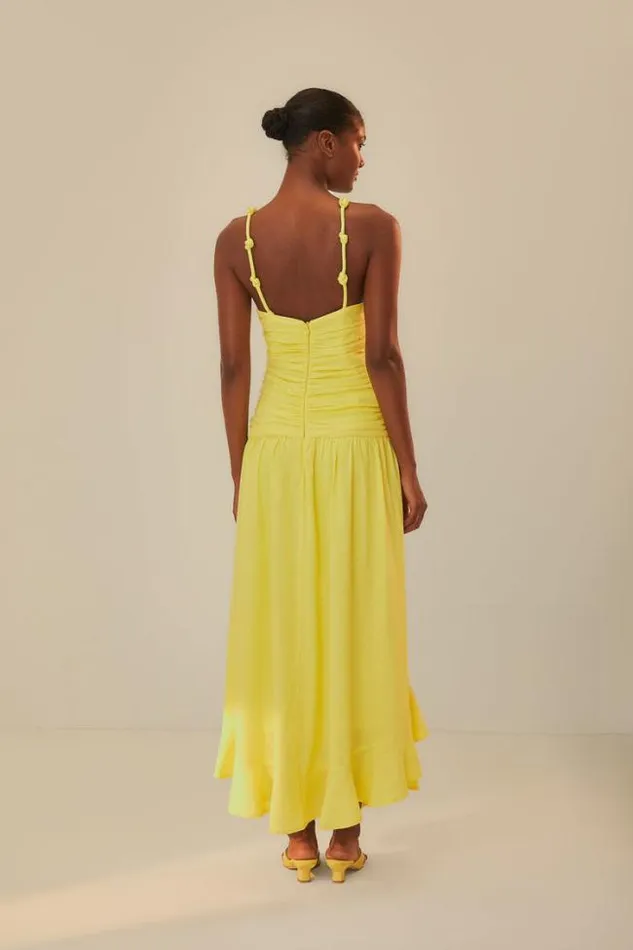 Yellow Cross Over Maxi Dress Women FARM Rio Maxi Dresses