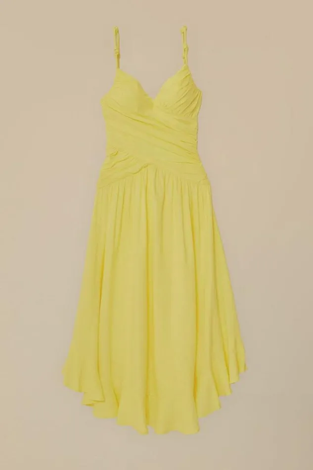 Yellow Cross Over Maxi Dress Women FARM Rio Maxi Dresses