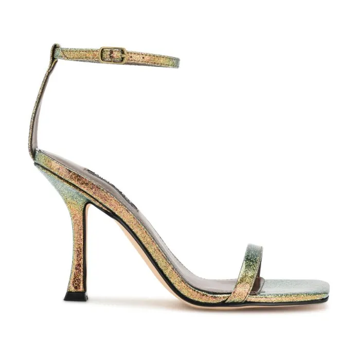Yess Ankle Strap Sandals Bronze Glitter Women Nine West Sandals