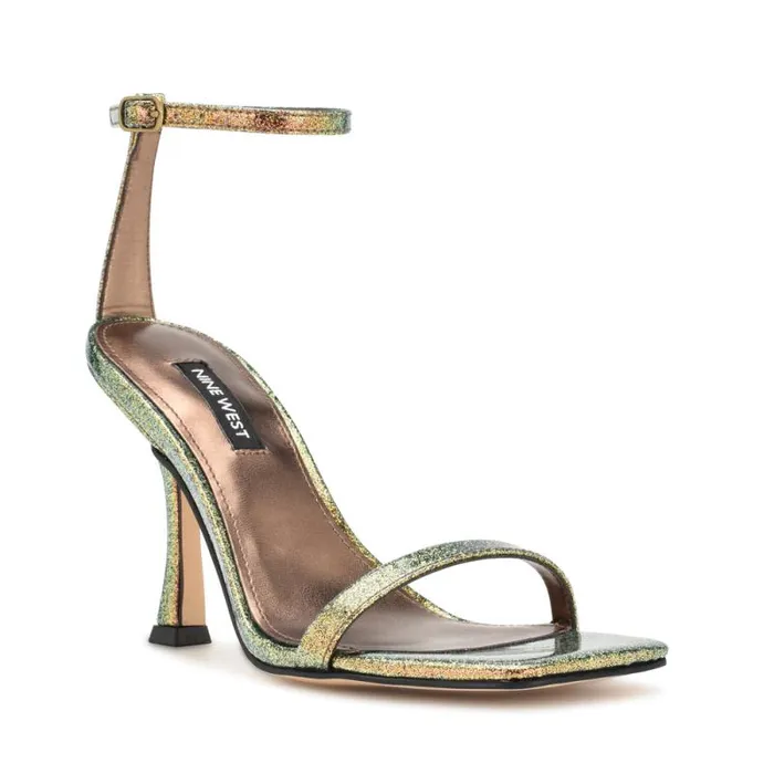 Yess Ankle Strap Sandals Bronze Glitter Women Nine West Sandals Yess Ankle Strap Sandals Bronze Glitter Women Nine West Sandals