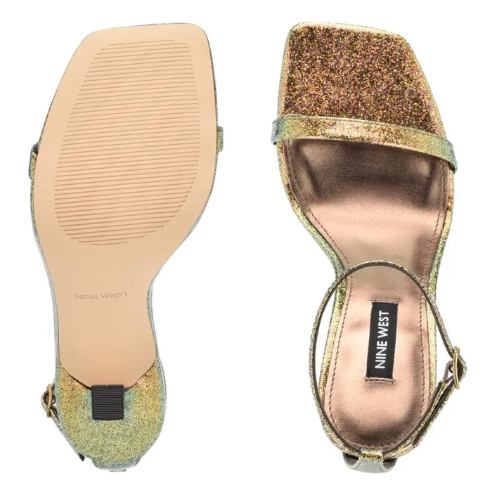 Yess Ankle Strap Sandals Bronze Glitter Women Nine West Sandals Yess Ankle Strap Sandals Bronze Glitter Women Nine West Sandals