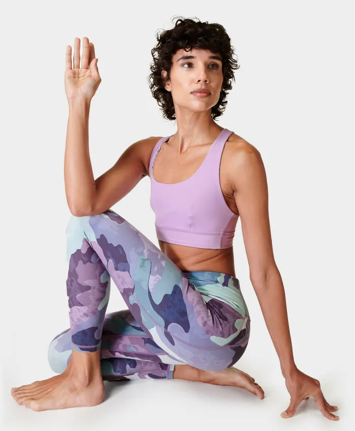 Yoga Pants Women Sweaty Betty Super Soft 78 Yoga Leggings Green Camo Patch Print