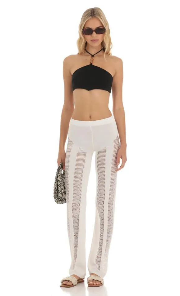 Yoly Crochet Pants White Women LUCY IN THE SKY Pants