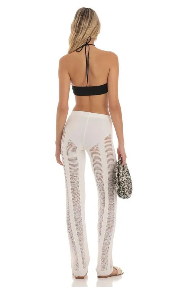 Yoly Crochet Pants White Women LUCY IN THE SKY Pants Yoly Crochet Pants White Women LUCY IN THE SKY Pants