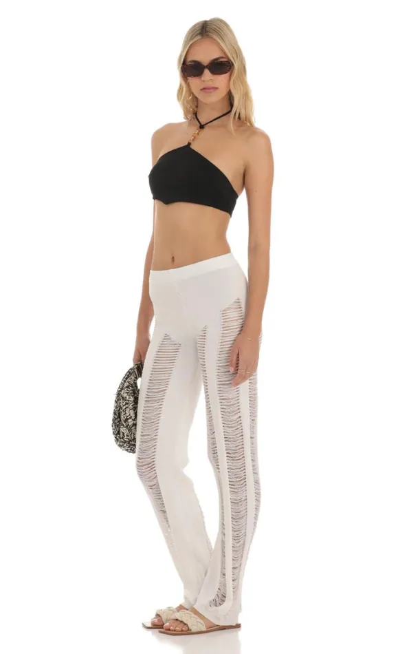 Yoly Crochet Pants White Women LUCY IN THE SKY Pants Yoly Crochet Pants White Women LUCY IN THE SKY Pants
