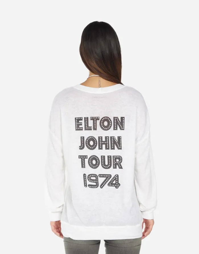Zeta Elton John Piano Milk Burnout Women Lauren Moshi Long Sleeve